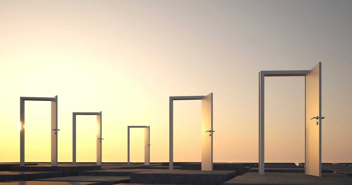 Multiple front doors provide multiple points of access.