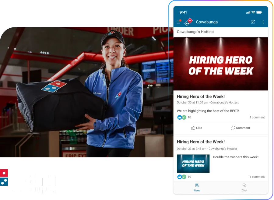 Woman delivering pizza