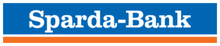 Logo of Sparda-Bank with white text on a blue background, bordered by a thin orange stripe at the bottom.