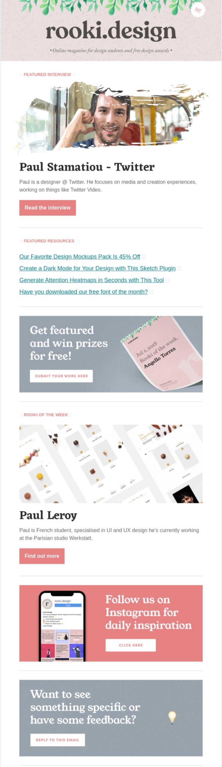 Rookie Design newsletter