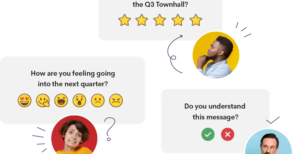 Pulse Survey Planning Templates screenshot of employee ratings