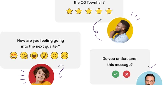Pulse Survey Planning Templates screenshot of employee ratings