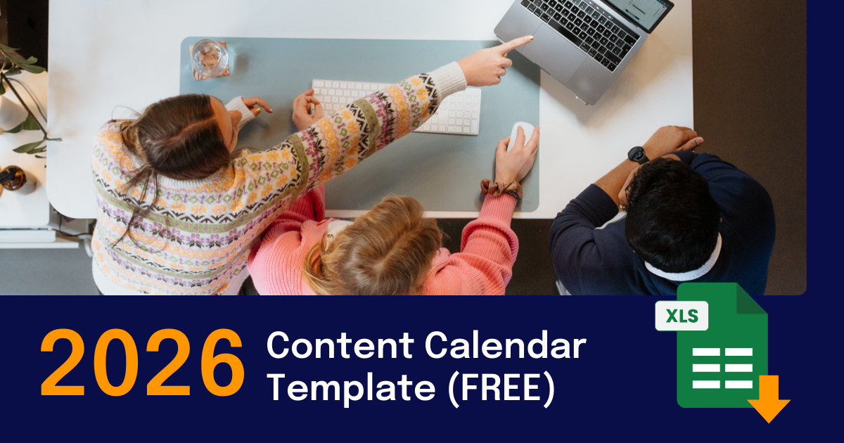2026 content calendar template for Excel and Google Sheets