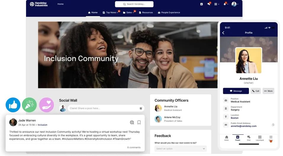 Staffbase Intranet preview