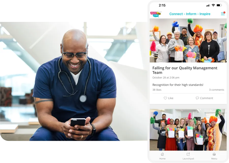 Doctor using an employee app