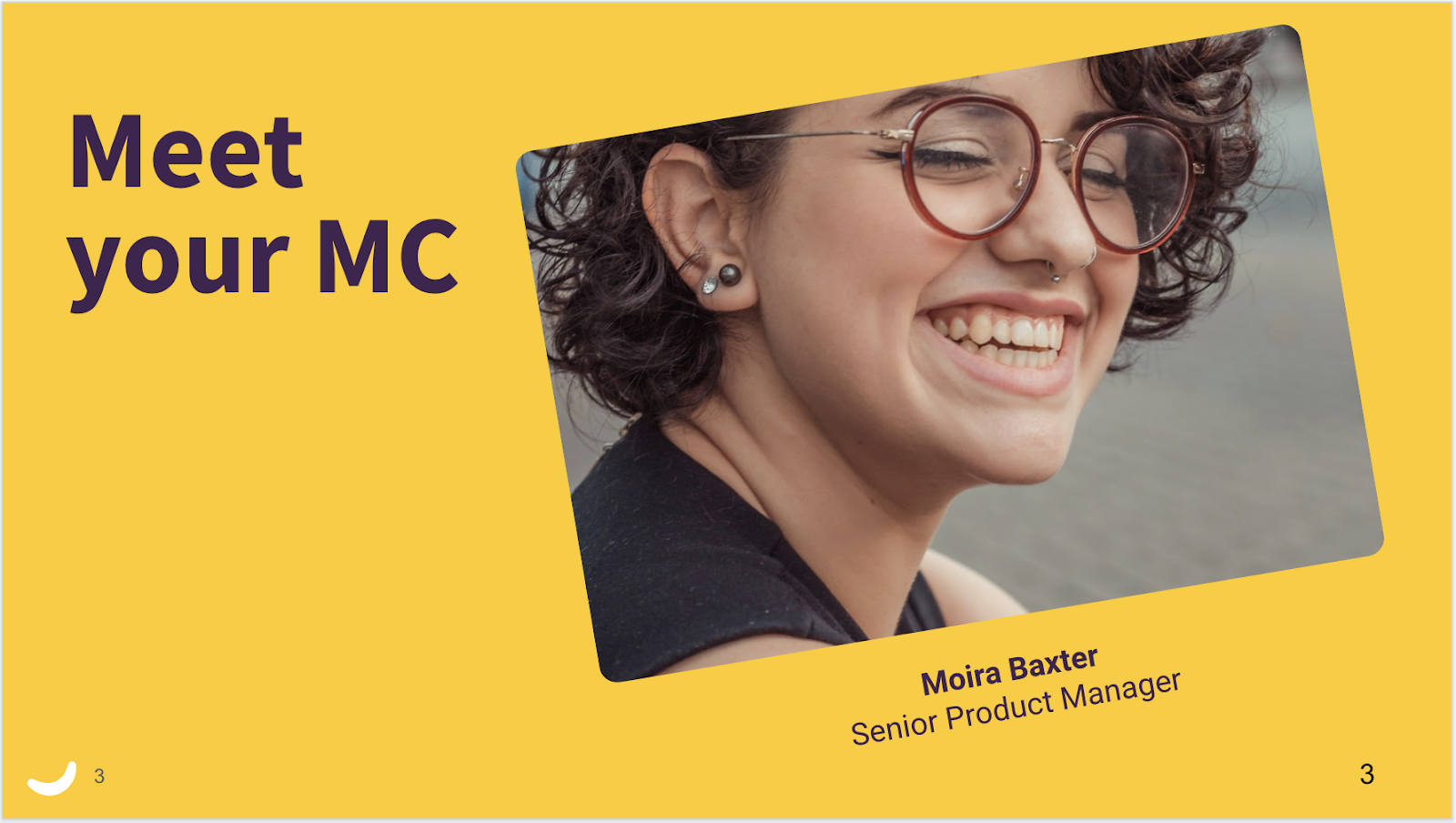 A Bananatag yellow presentation slide that says