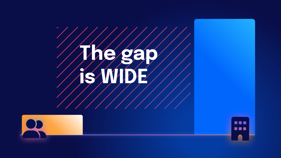 Image stating: The gap is wide