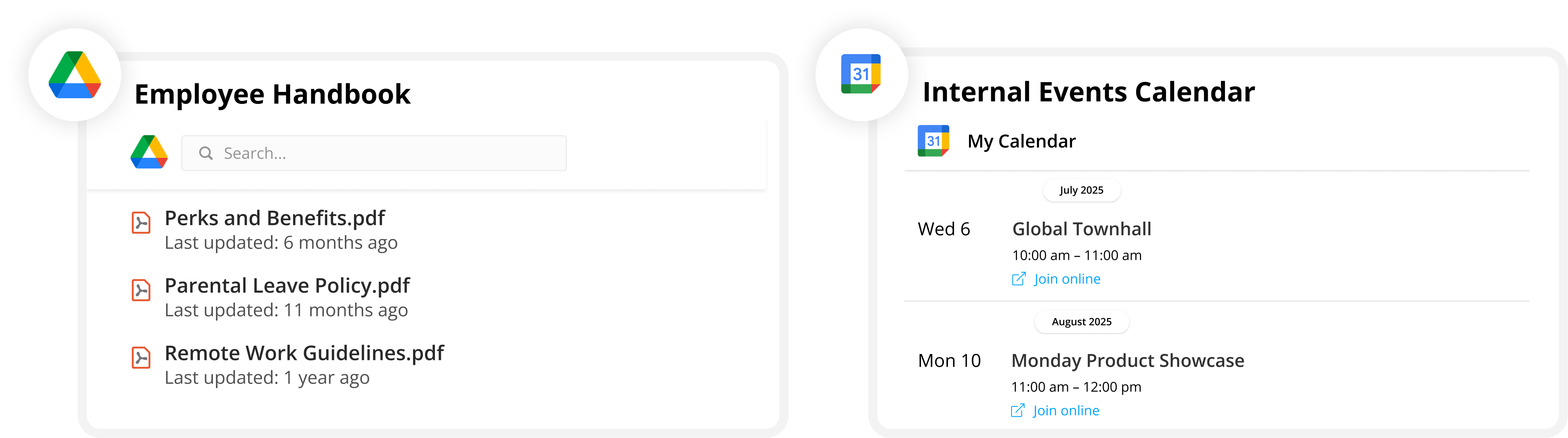 google widgets screenshot