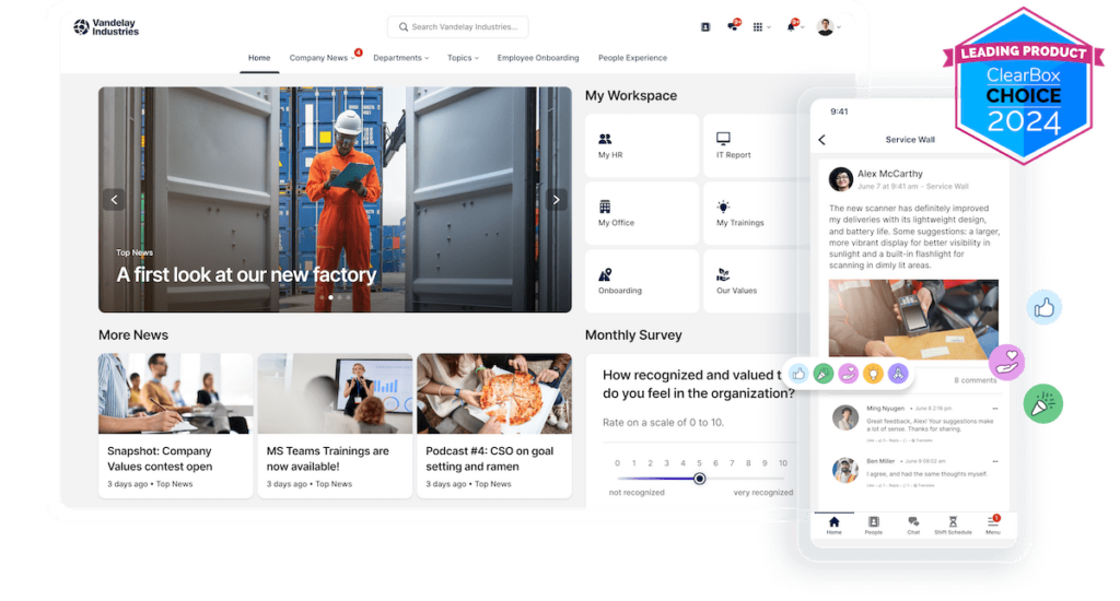 Staffbase Intranet Leading Product ClearBox Choice 2024