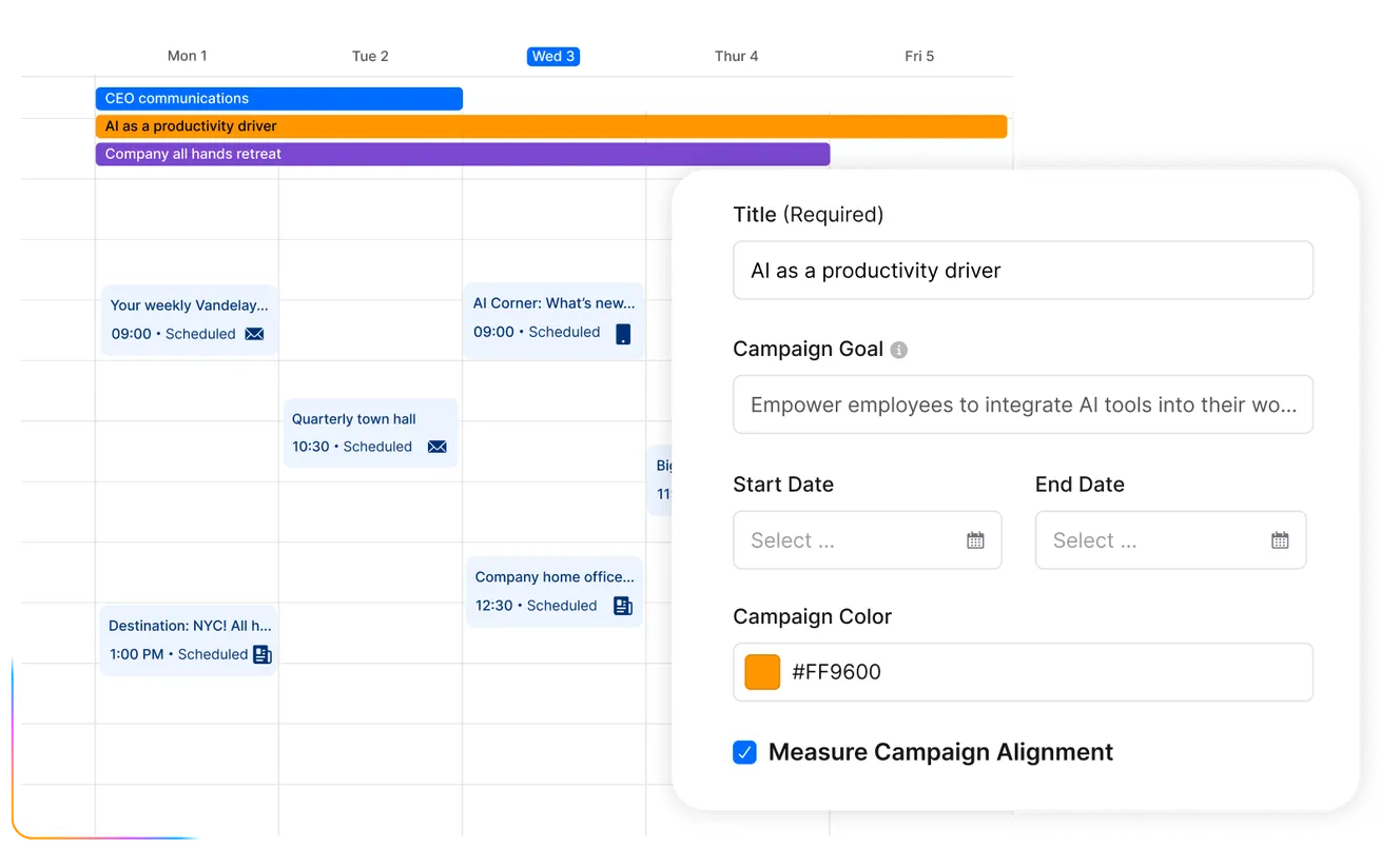 Staffbase Editorial Calendar