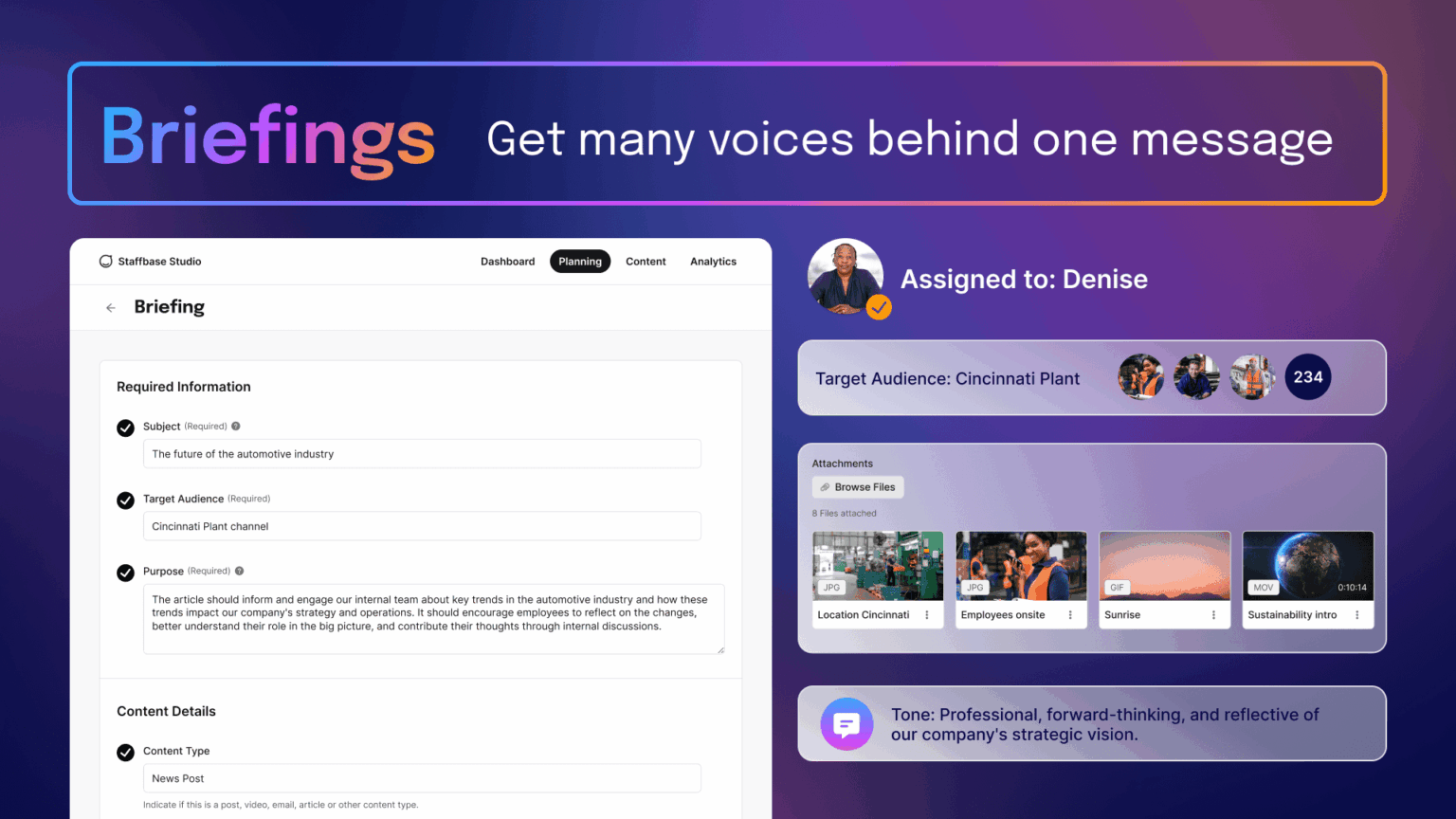 Introduction of Staffbase Briefings