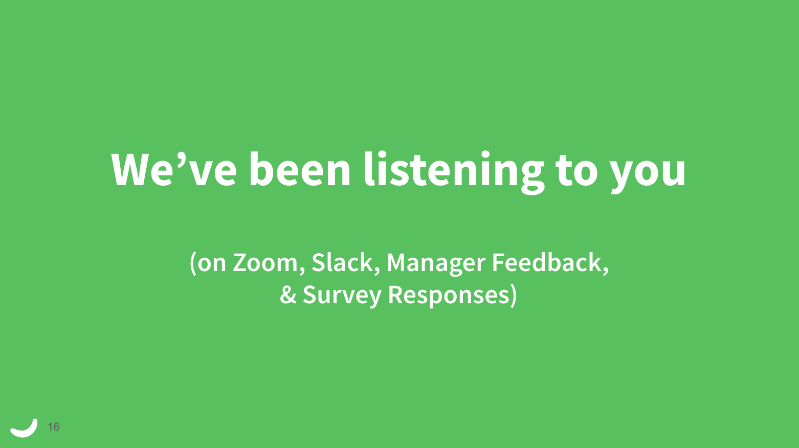 Powerpoint slide that says: