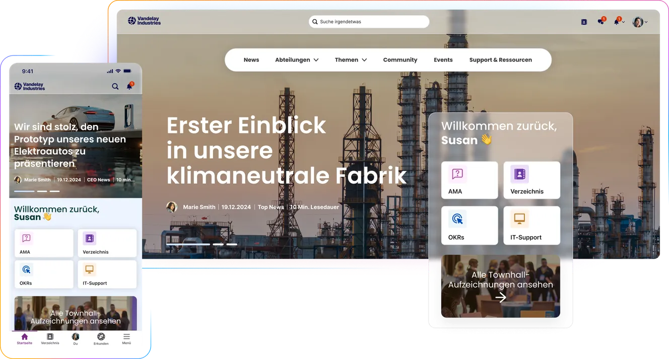 Social Intranet hero image German