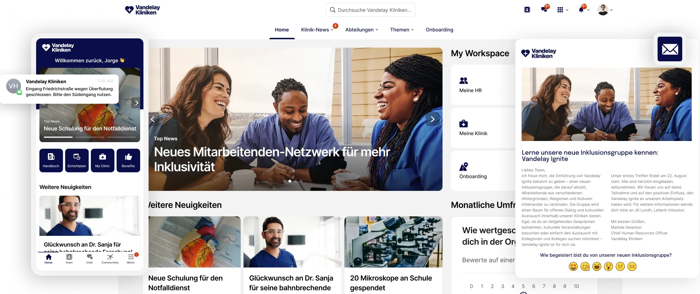 Staffbase platform screen
