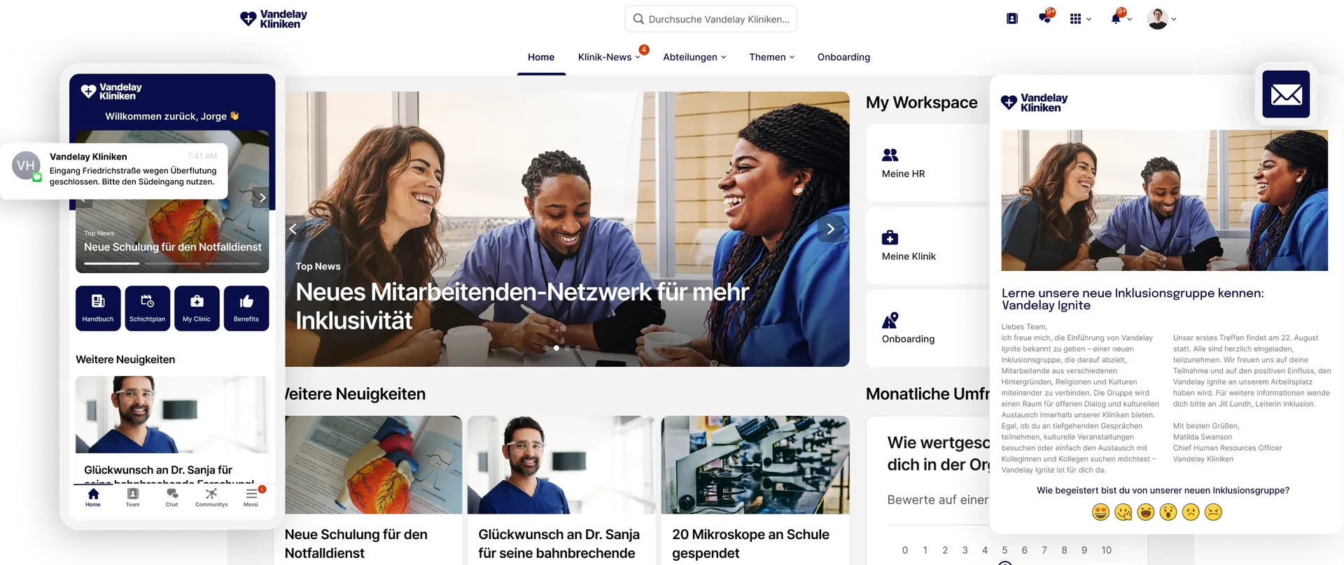 Staffbase platform screen