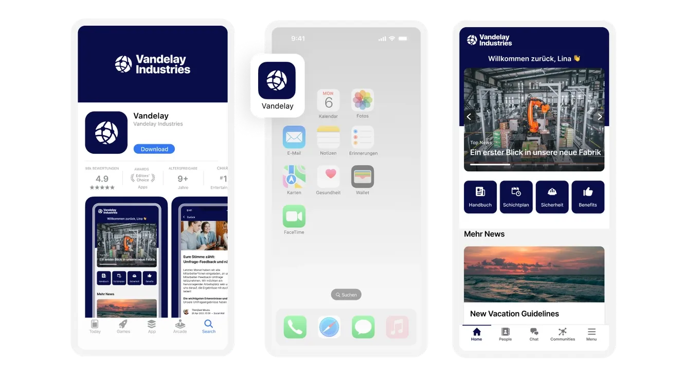 Staffbase App gebrandet