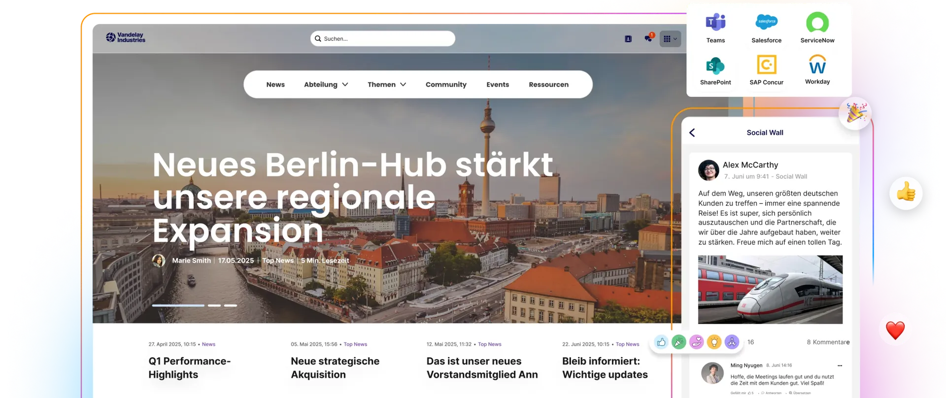 Staffbase intranet vorschau