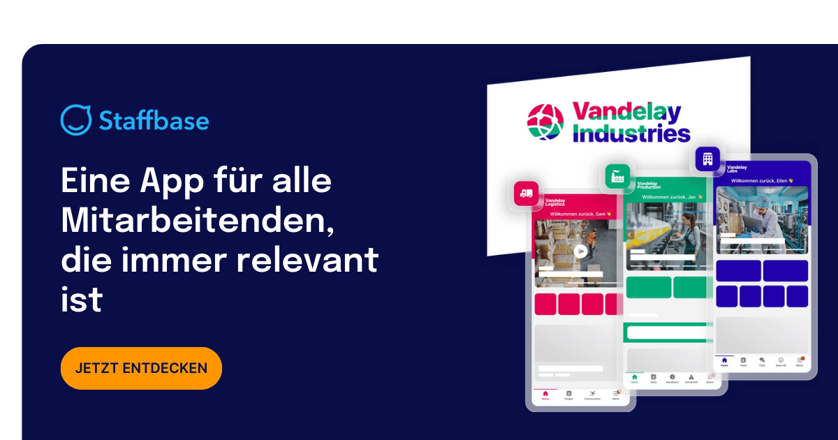 Individuell gebrandete Mitarbeiterkommunikations-App von Staffbase