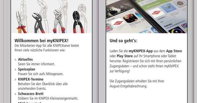 Knipex Flyer Launch Mitarbeiter-App