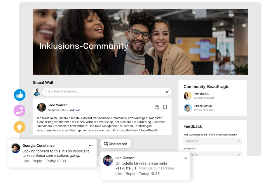 Staffbase Intranet communities vorschau