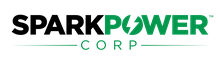 Green "Power Corp" logo with a lightning bolt replacing the "O" in "Power" and horizontal lines extending from "Corp".