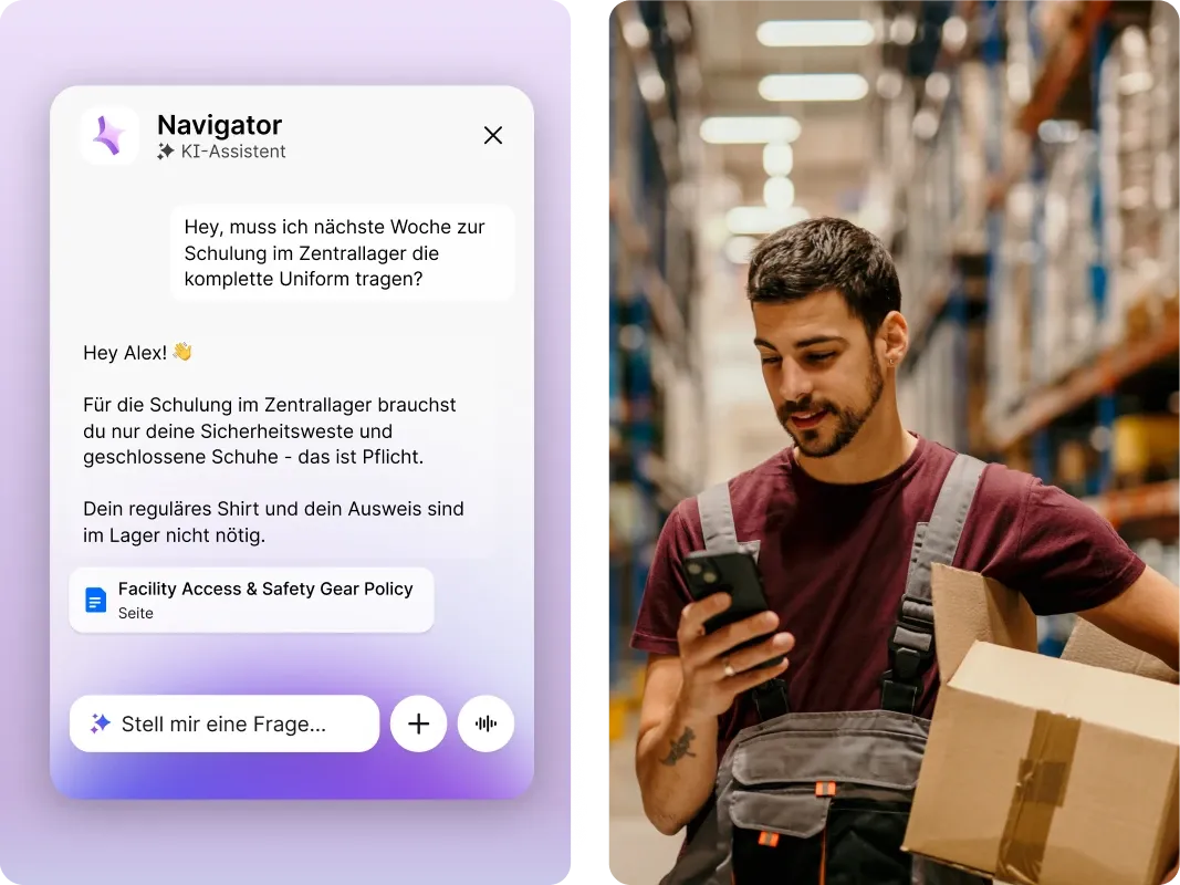 frontline worker and chatbot