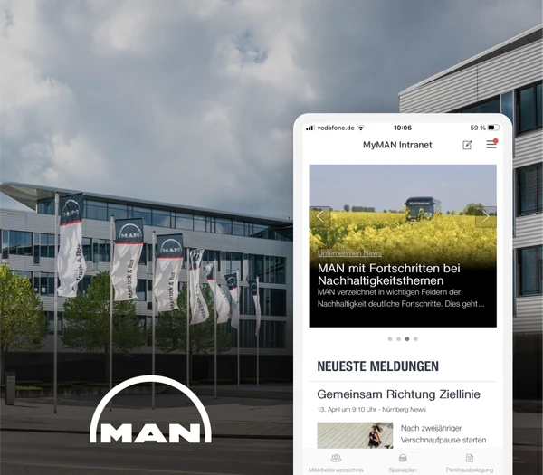 MAN employee app screen