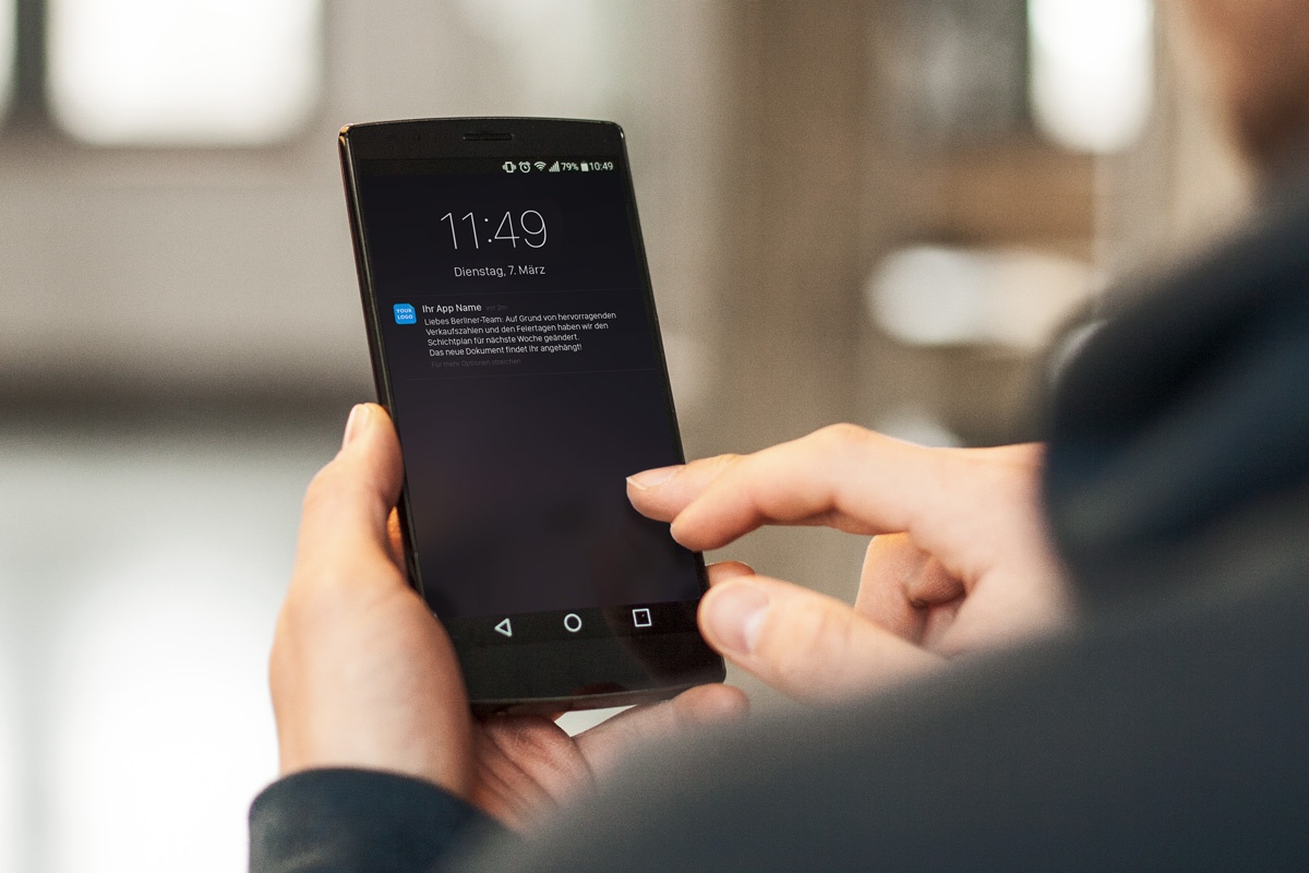 Push Nachrichten, Mitarbeiter App