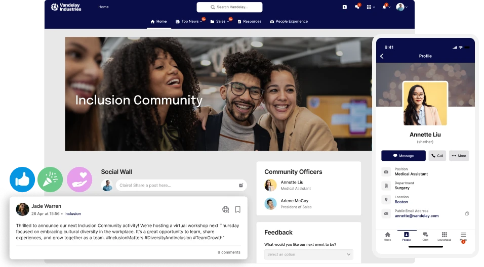 Staffbase Intranet preview