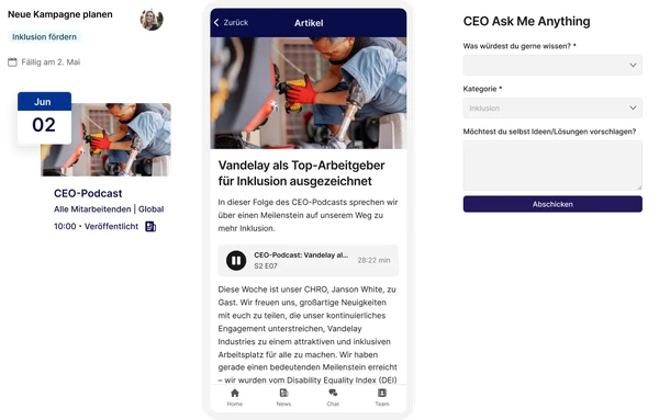 Drive change communication screen