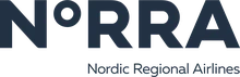 Logo of Nordic Regional Airlines featuring the text "NORRA" in dark blue, with "Nordic Regional Airlines" written below.