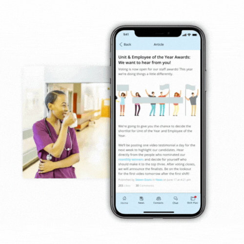 Festive fireworks animation in employee app