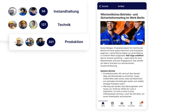 Improve production communication screen