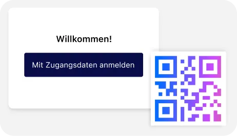 log in window and qr code