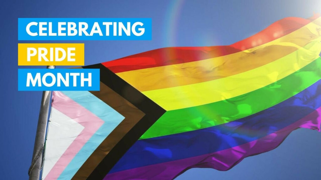 Image of the Pride flag to represent diversity equity and inclusion at work