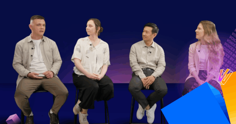 image of four people sitting and talking