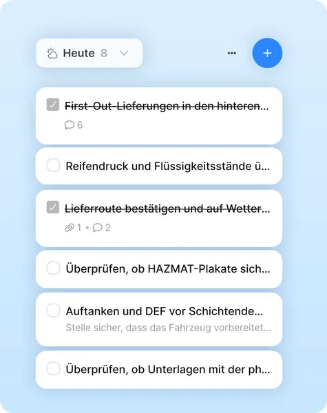 Tasks transportation & logistics DE
