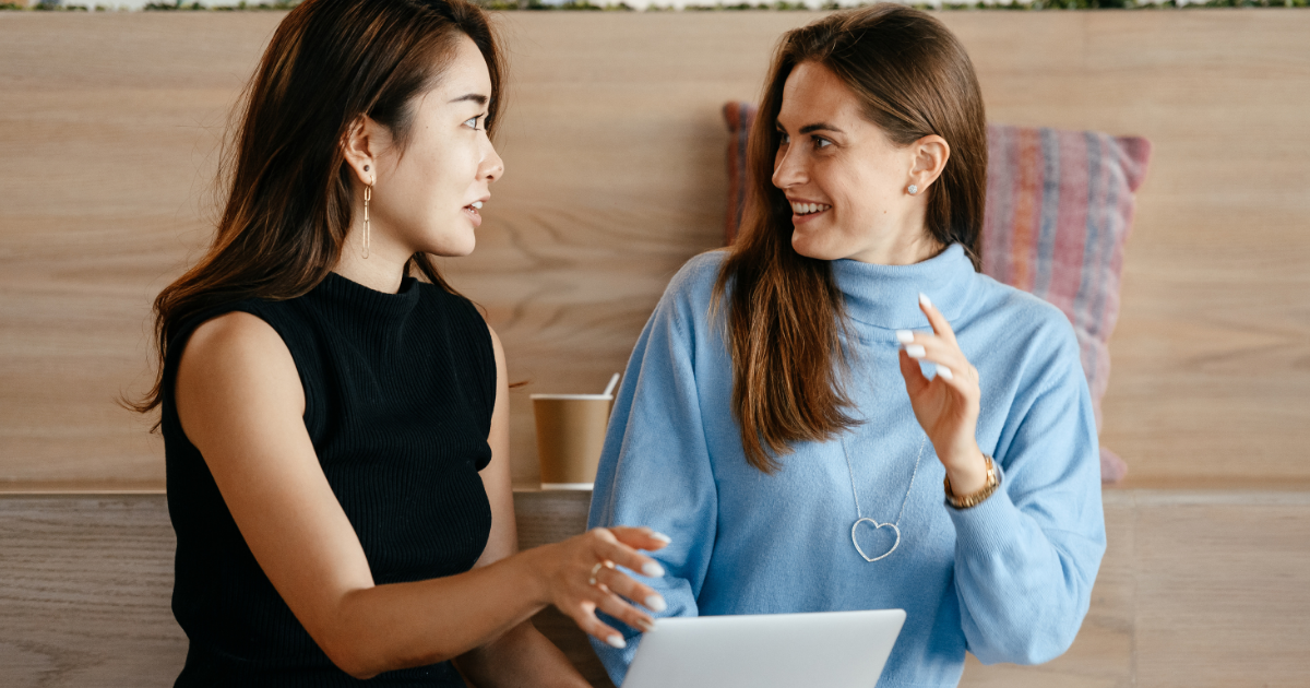 image of women talking