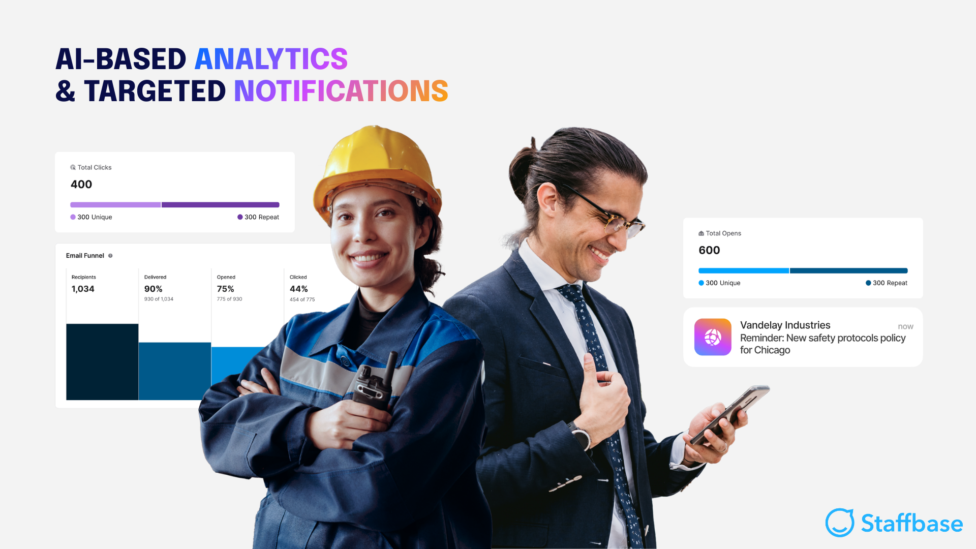 essential AI intranet features image featuring staffbase AI-powered features