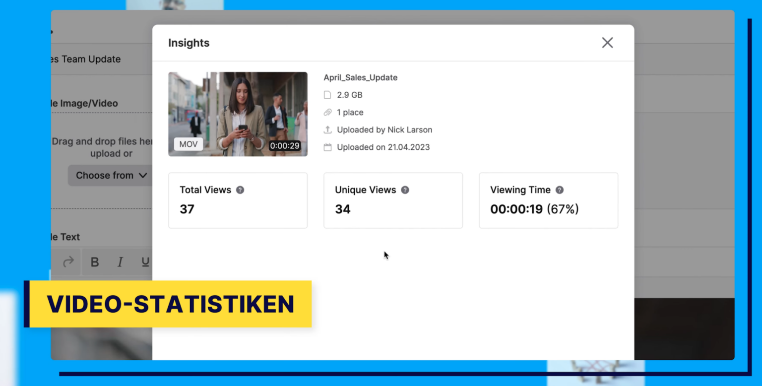 Videostatistiken im Staffbase Studio