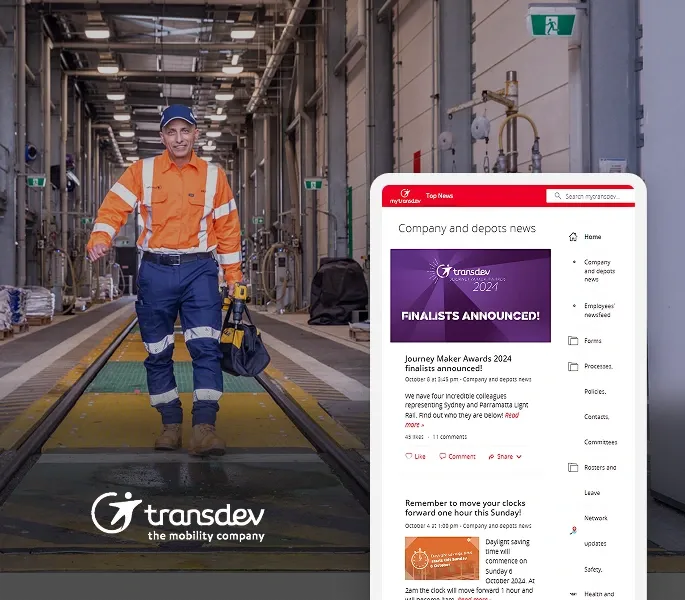 Transdev case study Employee App screen