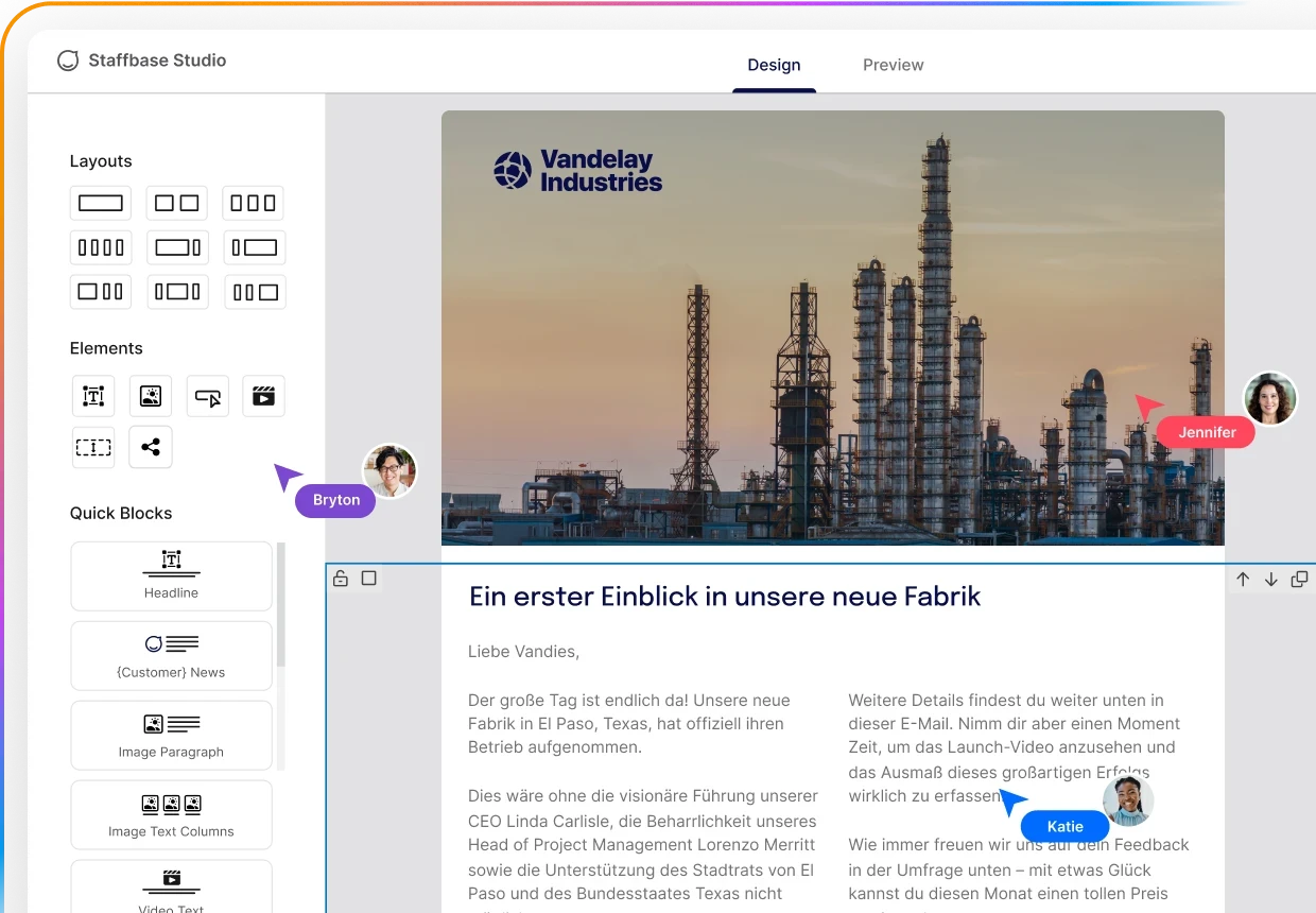 Staffbase Email vorschau