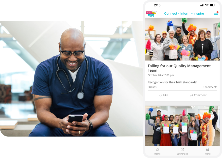 Doctor using an employee app