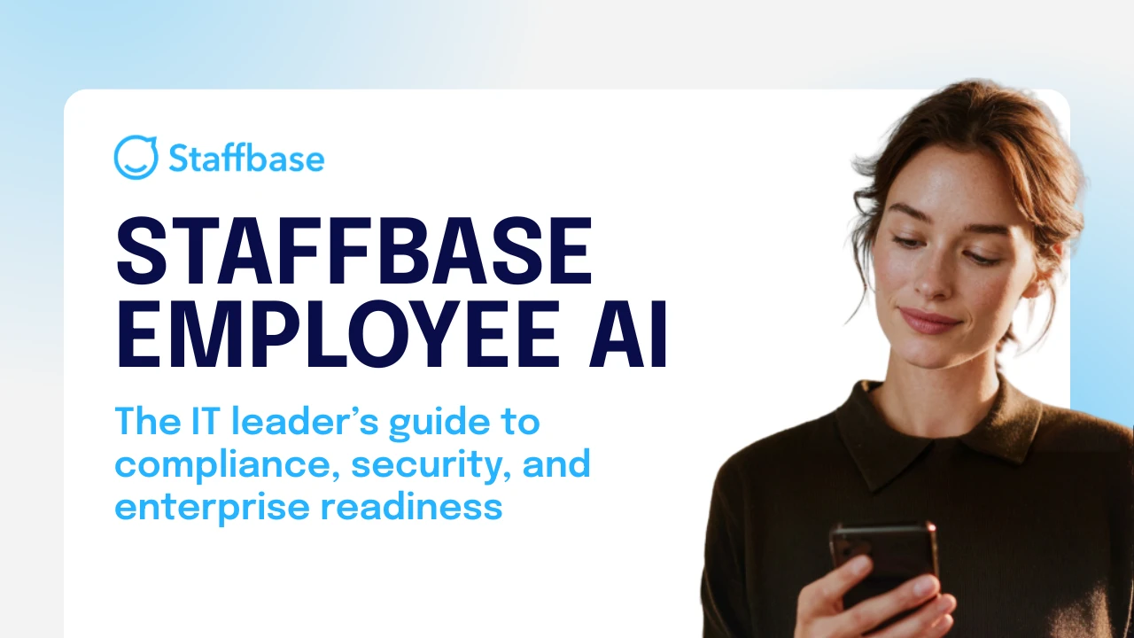 Staffbase Ai Guide title image woman on phone