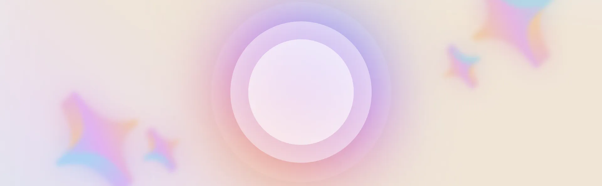 pink and blue gradient background with circles and stars