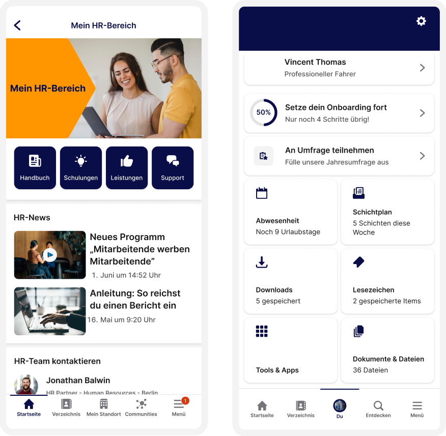 Mein HR Bereich von Staffbase