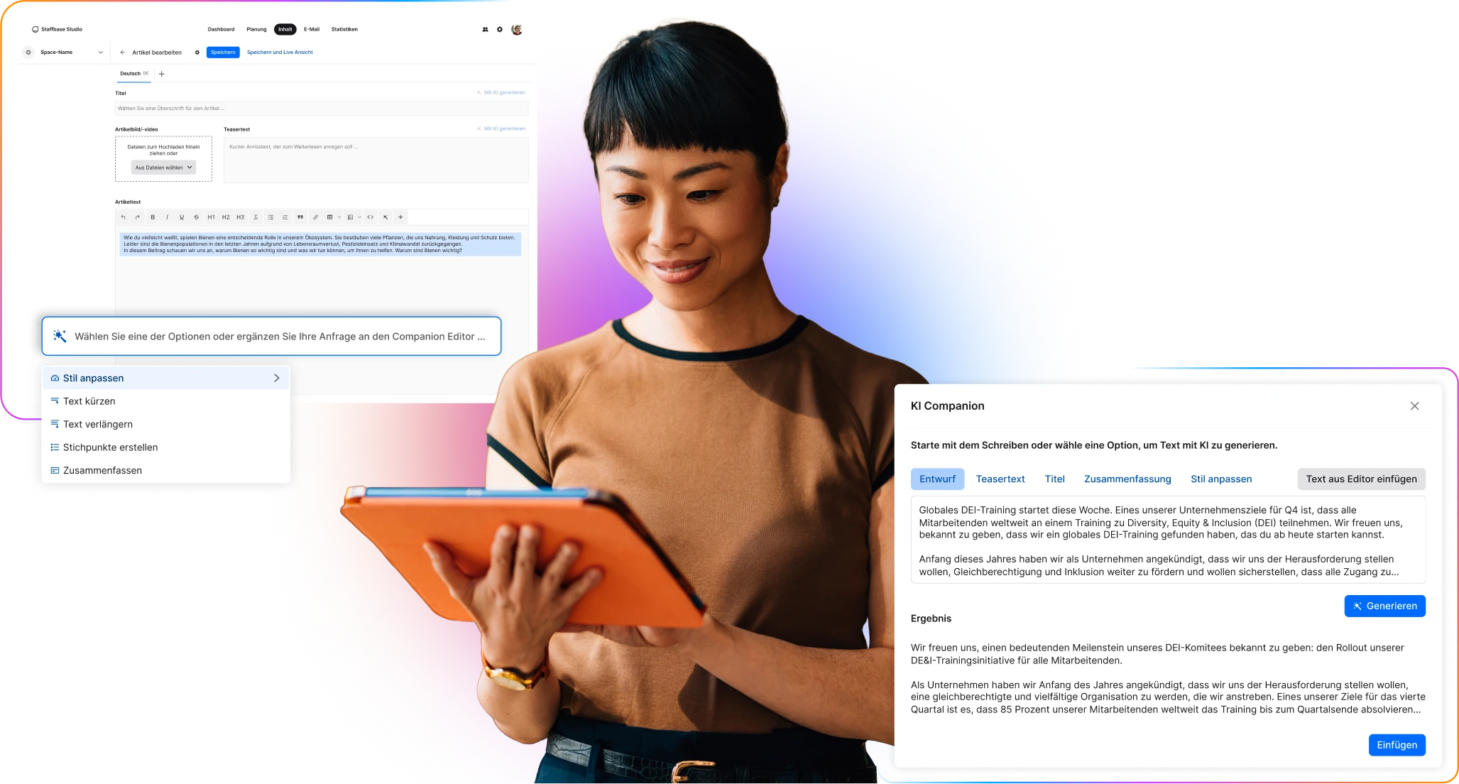 Staffbase Companion in benutzung