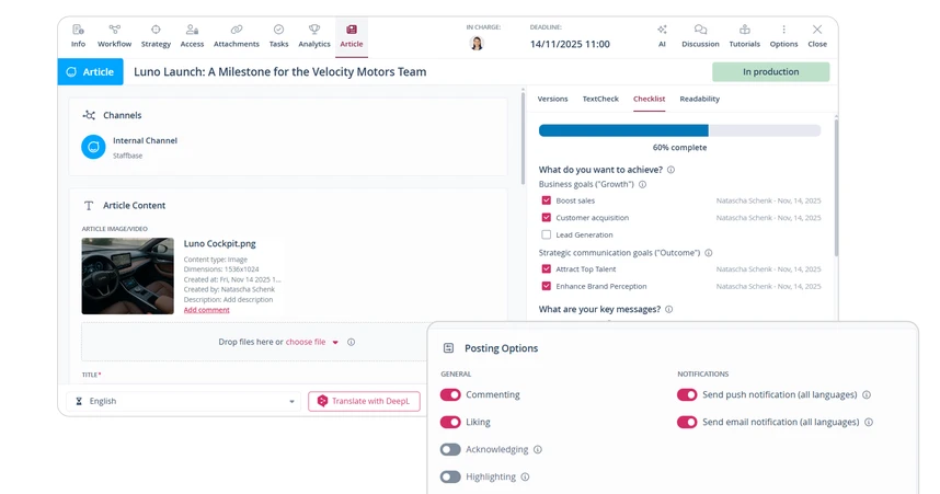 Product integration of Scompler and Staffbase