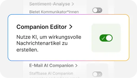 companion editor. turn on button