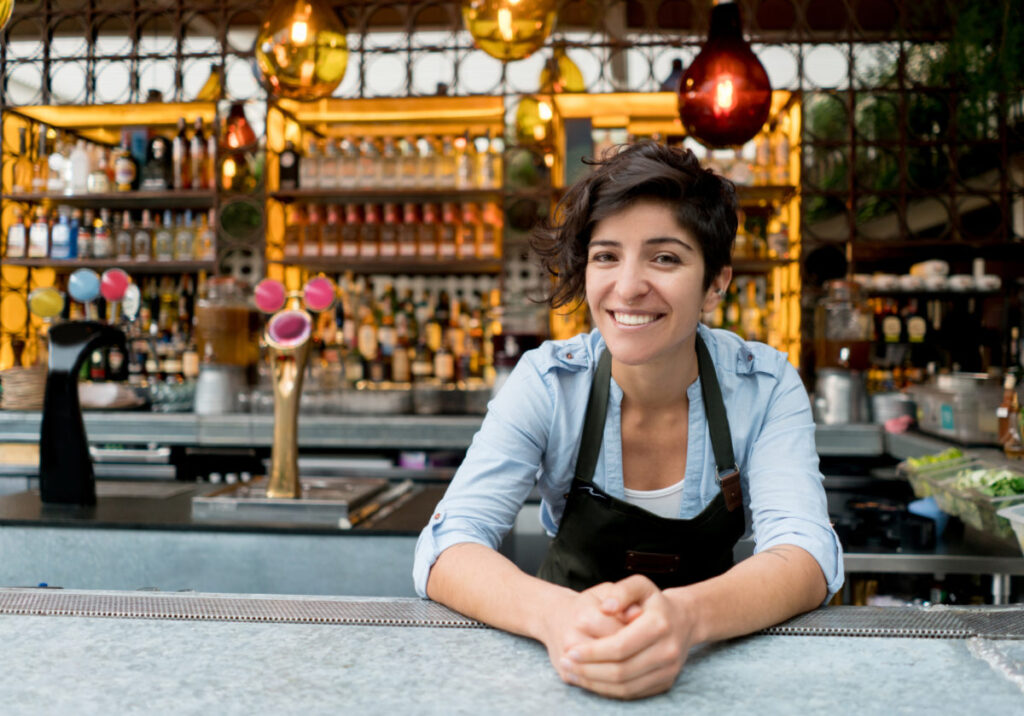 Barman Working At A Bar